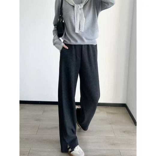 优选丨【600g羊毛开衩直筒裤】高支羊毛面料 宽松挺阔版型 巨显瘦 不臃肿 商品图1