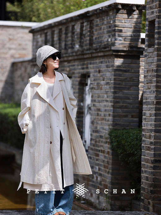 寂静的河流 棉麻混纺提花肌理感H版廓形长马甲 商品图0