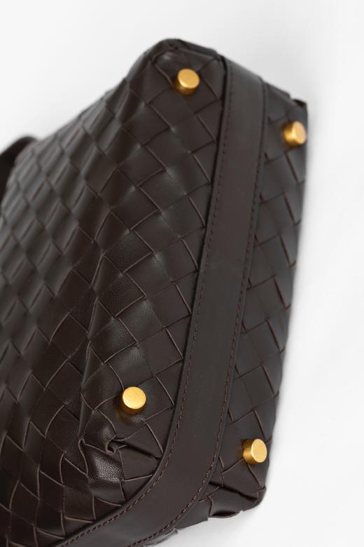 一周内发货！【乌木色羊皮  编织包】手提包，长26，高17，手提带43厘米，原创设计手提编织包！时髦大气的质感乌木色 商品图6