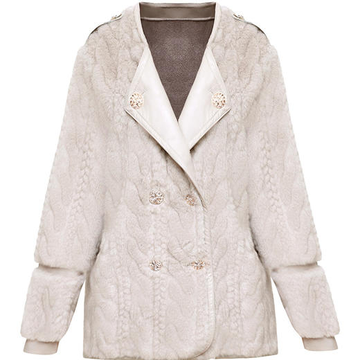 QYM 23A2083-Y皮毛一体外套仿貂绒宽松皮草上衣 商品图4