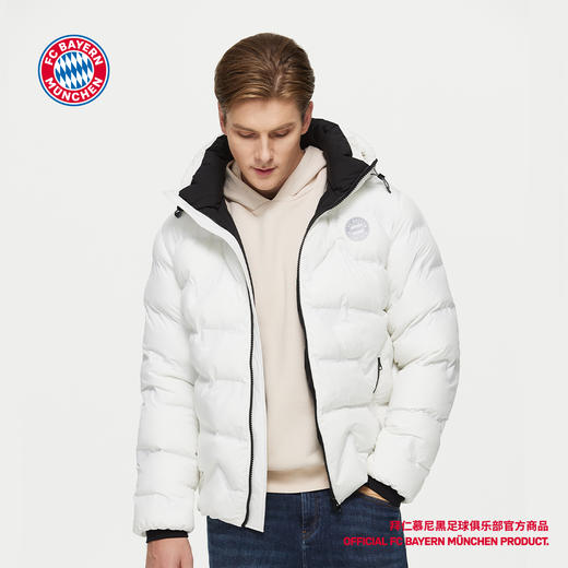 【官方正版】拜仁足球俱乐部丨白色棉服秋冬款保暖外套运动休闲 商品图3