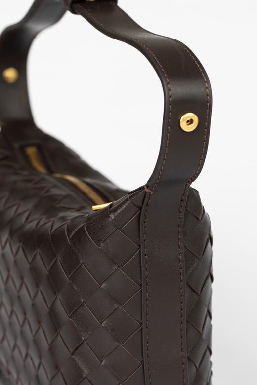 一周内发货！【乌木色羊皮  编织包】手提包，长26，高17，手提带43厘米，原创设计手提编织包！时髦大气的质感乌木色 商品图9