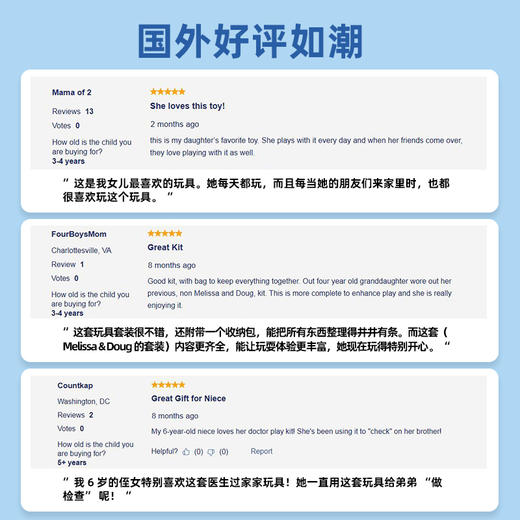 *美国Melissa&Doug儿童幼儿玩具健康小医生游戏套组儿童过家家玩具 商品图3