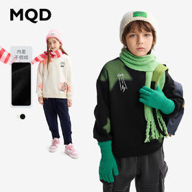【MQD】童装儿童加绒卫衣冬季新款半高领男女童星星上衣宝