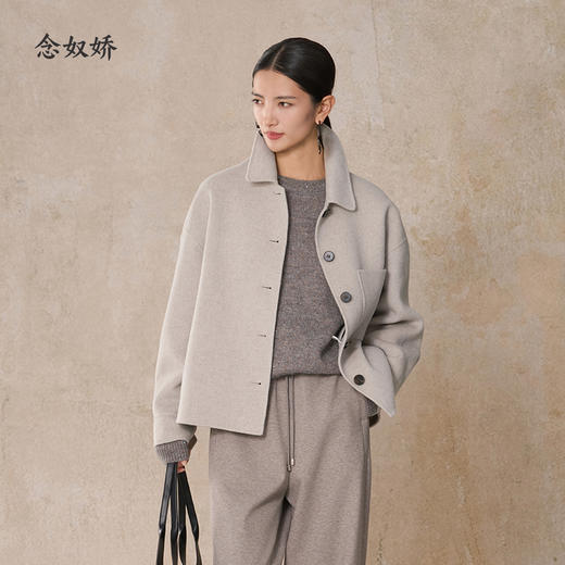 【商场同款】CNC5015 “ 干练短大衣 ” 蚕丝羊绒双面呢材质  轻暖无压 商品图4