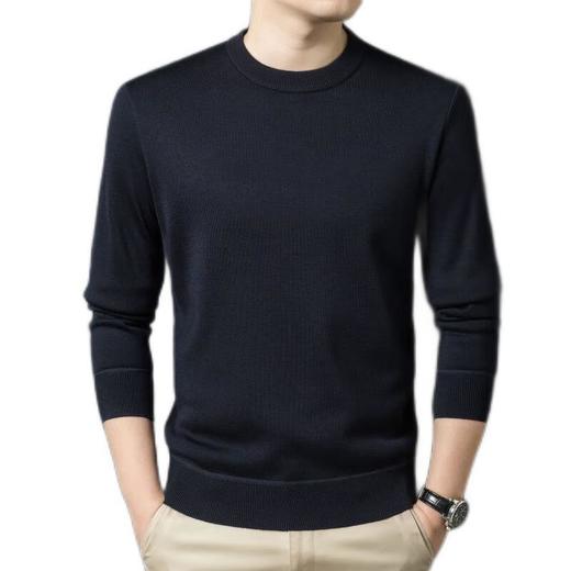 丰讯 男士秋冬季圆领纯色休闲百搭针织衫打底毛衣 FXT5168 商品图2