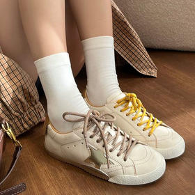 纪华菲·复古星星擦色做旧小脏鞋，不用打理的小白鞋，越脏越时髦，里外都是牛皮，巨舒服～（预售7-10天发）【G】