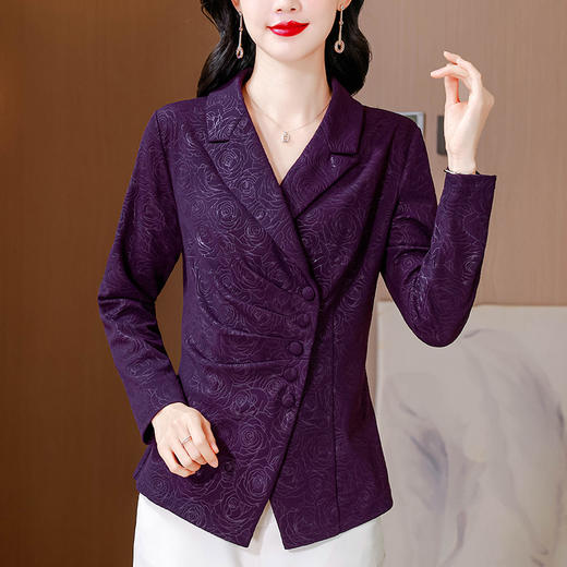 雀说弹力压花工艺小西装外套设计感不规则职业上衣AL3305 商品图2