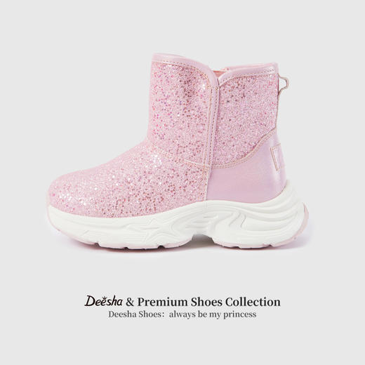 笛莎Deesha 女童童鞋2025冬季新款短筒雪地靴 商品图0