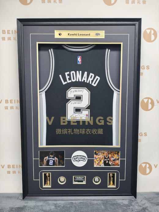 伦纳德 马刺队2号黑色 铭文版 亲笔签名球衣 商品图1