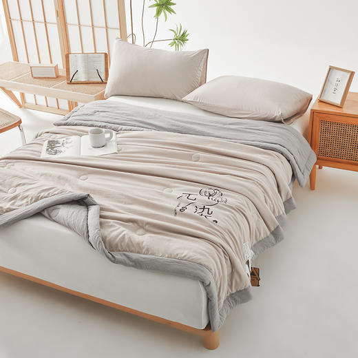 俞兆林 A类无染棉花夏被2米灰咖 YZL-24030 商品图3