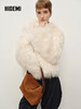 HIDEMI 进口新西兰长毛羊羔毛环保未染色皮毛一体外套 自然白 商品缩略图7
