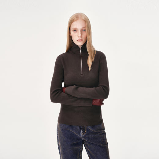 NUTH 羊毛混纺高领修身保暖打底针织衫女 商品图5