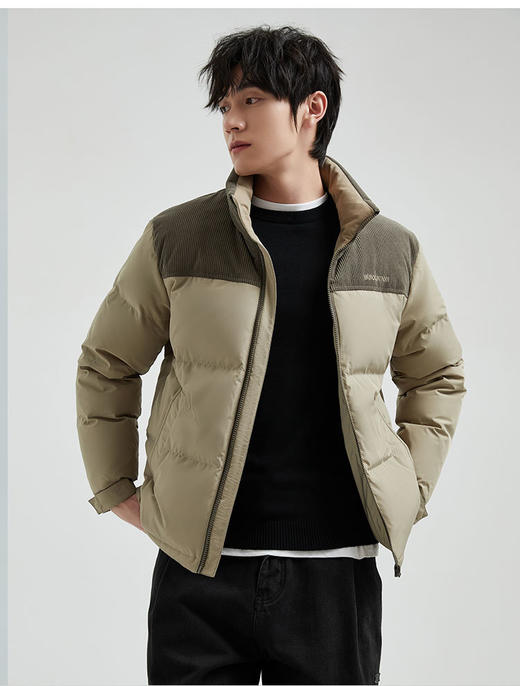 2025冬季新款时尚休闲立领拼接保暖面包服短款羽绒服6189【个调羽绒服专场】 商品图3