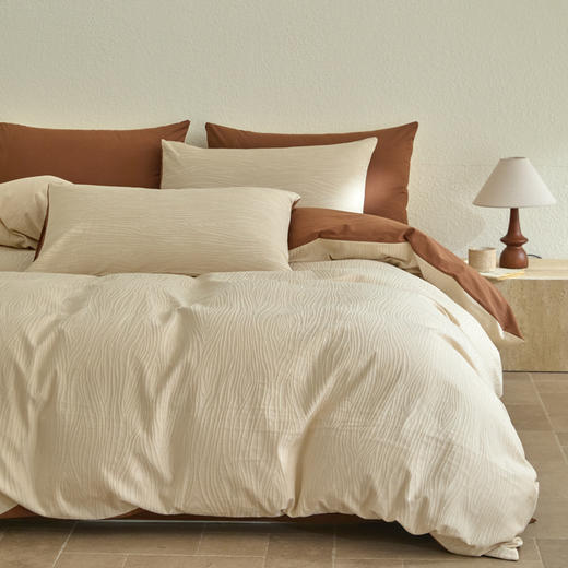 彼加曼 简尚水洗大提花四件套-奶昔白 200*230cm BGM-T2501 商品图2