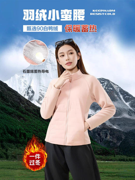 2025新款女士户外运动保暖羽绒外套 小蛮腰修身90白鸭绒轻薄女士羽绒外套 商品图3