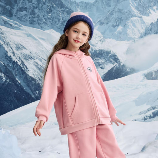 【MQD】女大童冬季学院风运动休闲甜美加绒保暖卫衣套装 商品图2