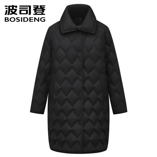 波司登2025新款女士商务气质鹅绒宽松中长款翻领羽绒服B250134162 商品图1