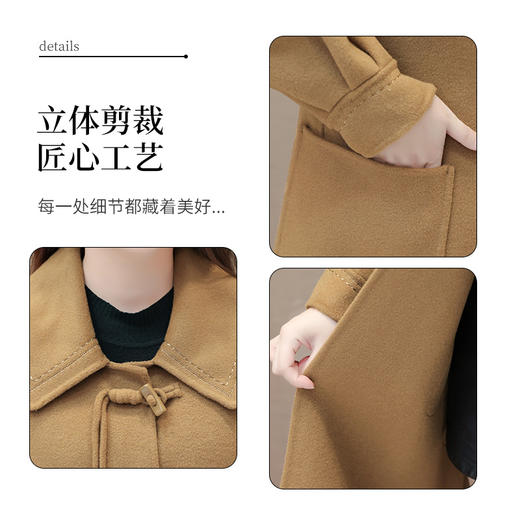 QYM 23A2050-Y双面羊毛大衣时尚国风盘扣呢子外套 商品图3