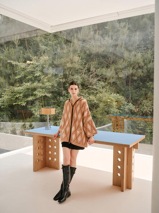 【连帽款羊绒外套】羊绒世家秋冬新品女士宽松舒适斗篷外套 商品图2