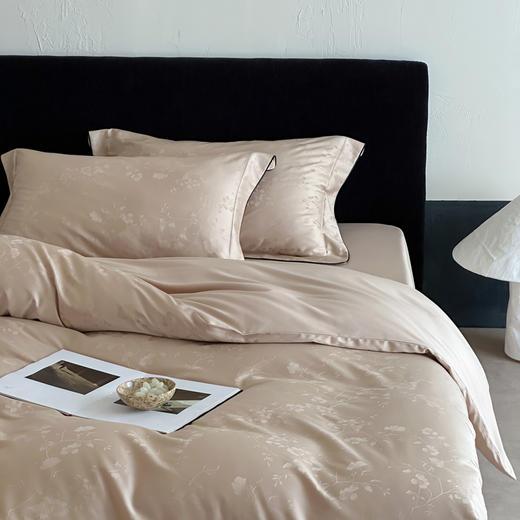 彼加曼 100S长绒棉大提花床饰套件-杏黄200*230cm BGM-T2548 商品图2