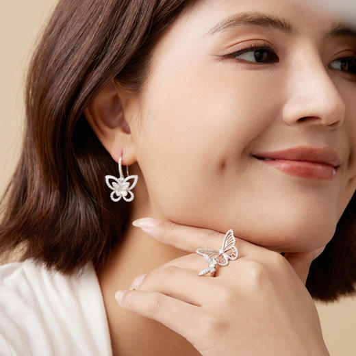 Manreya玛芮雅“蝶舞流光”银镀金戒指、耳环|银镀金 商品图4