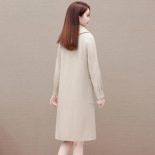 QYM 23A2010-Y双面羊毛大衣牛角扣厚款毛呢外套 商品图2