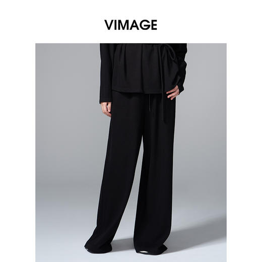 VIMAGE纬漫纪宽松时尚系带设计阔腿裤V2405115 商品图5