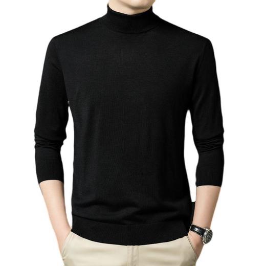 丰讯 男士秋冬季双翻领长袖纯色毛衣休闲针织衫 FXT5355 商品图3