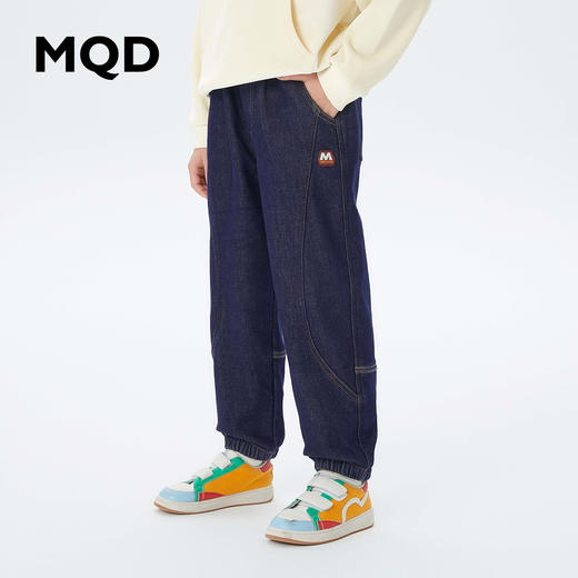 【MQD】童装男大童冬季加绒休闲牛仔长裤儿童加厚保暖裤子潮 商品图1