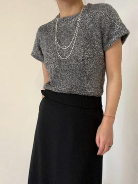 Viktoria Chan｜AW23014 Elisa sparkle TOP [ 短袖 灰 ]