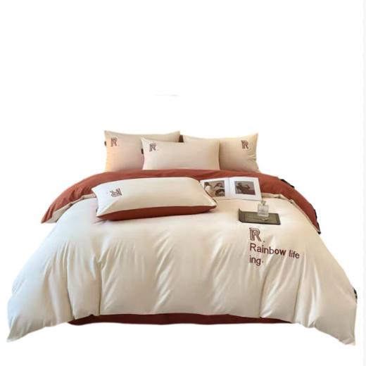 彼加曼 活性彩锦棉拼绣四件套米白200*230cm BGM-T2412 商品图0