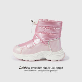 笛莎Deesha 女童童鞋2025冬季新款短筒雪地靴