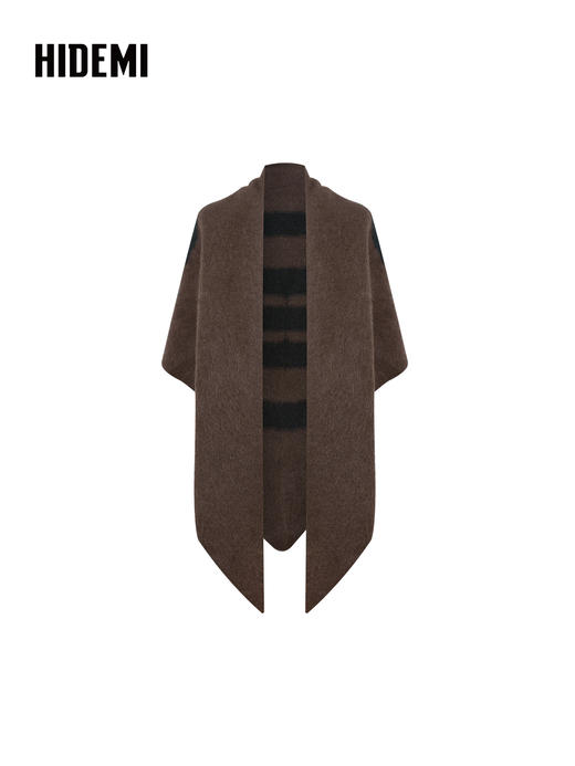 HIDEMI 大秀款青藏高原可溯源牦牛绒拉毛长拉绒logo系列三角形围巾大披肩 商品图10