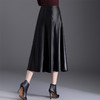 QYM 7109-Y皮裙半身裙遮胯A字裙中长款PU皮大摆半身裙 商品缩略图2