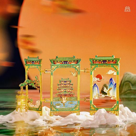 南昌滕王阁金属冰箱贴 现货三折叠高档冰箱贴景区伴手礼纪念品 商品图2