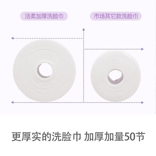 洁柔 一次性洗脸巾卷筒式50节*1卷（新老包装随机发货） JJ004-01E 商品图2