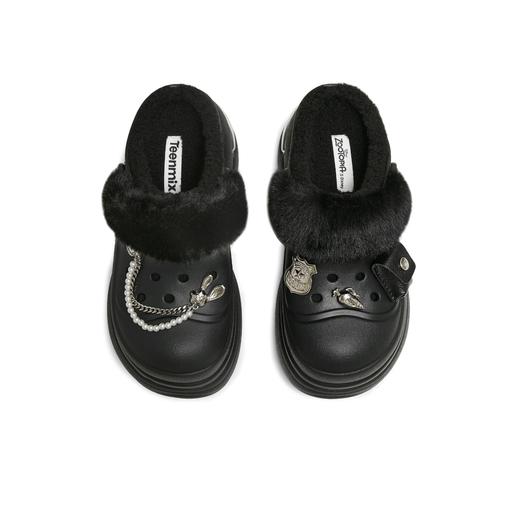 【云粉节】BF楼天美意2025年冬季加绒厚底学院拖鞋女鞋洞洞鞋CIB06DH5吊牌价599活动价439 商品图2