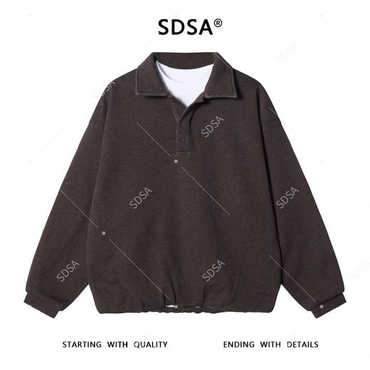 33779SDSA男士秋冬新款痞帅男装复古撞色翻领假两件卫衣百搭宽松上衣 商品图1