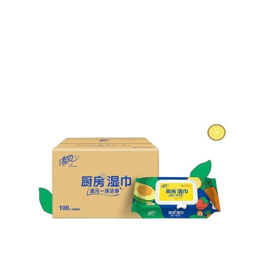 清风 厨房湿纸巾25片4包*1箱 51006499 商品图0
