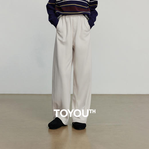 初语休闲裤女冬季新款侧缝前移远红外发热仿呢松紧腰香蕉裤 商品图0