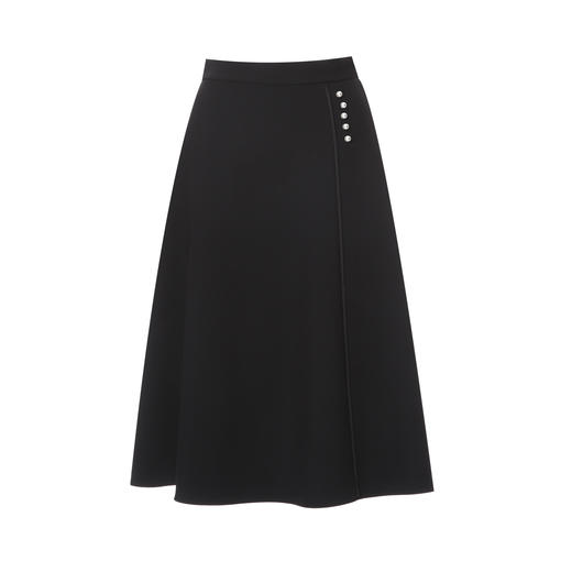 EITIE爱特爱气质优雅通勤纯色不对称百搭A字裙半身裙2025秋冬新款D2506901 商品图5