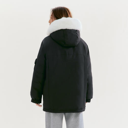 笛莎Deesha青少年女童羽绒服2025冬季女童连帽工装毛领羽绒服 商品图4