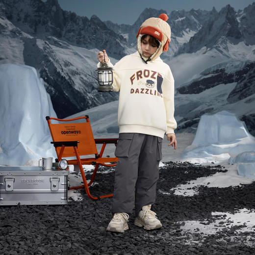 【MQD】男大童冬季新品潮酷休闲学院风卡通连帽加绒卫衣 商品图4