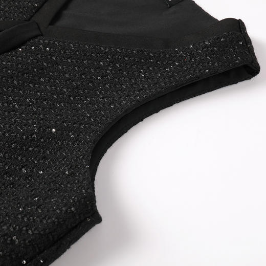 奢姿大码女装2025秋季减龄亮片小香风两件套胖妹妹背心+裤套装9953953739A 商品图2