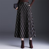 垂坠感格纹百褶大摆裙，通勤高腰显瘦A字裙时尚半身裙MYX-KYL-076-L 商品缩略图1