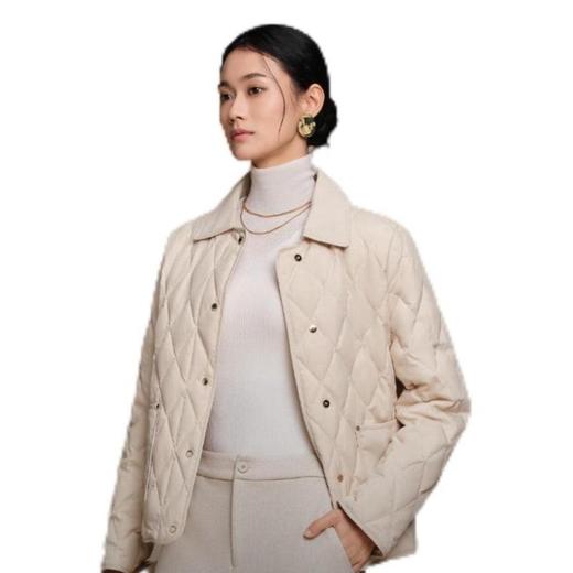 波司登 女衬衫领菱形格短款羽绒服 B250134182 商品图2
