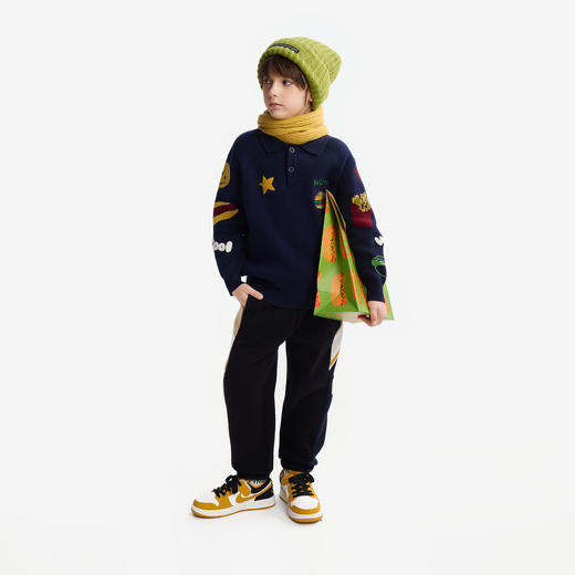 【MQD】童装男童加绒加厚运动裤冬装新款儿童撞色拼块保暖 商品图4