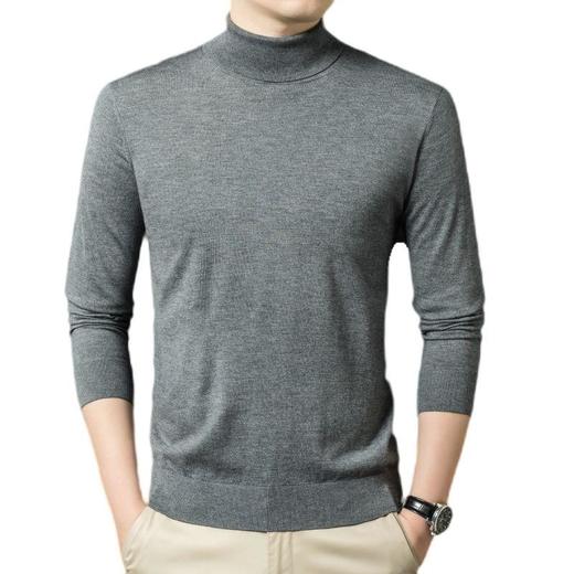 丰讯 男士秋冬季双翻领长袖纯色毛衣休闲针织衫 FXT5355 商品图1