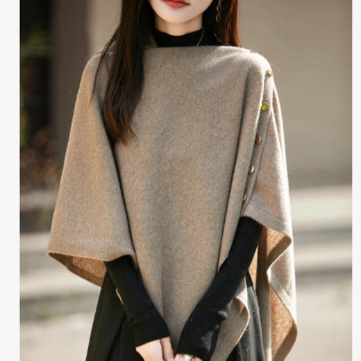 KQL BF17T6815法式设计感披肩针织衫斗篷上衣围脖围巾 商品图0